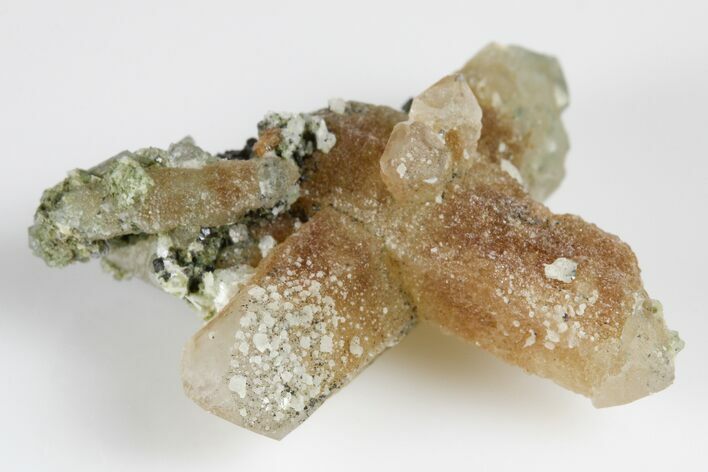 Quartz Crystal Cluster with Calcite & Loellingite -Inner Mongolia #180303